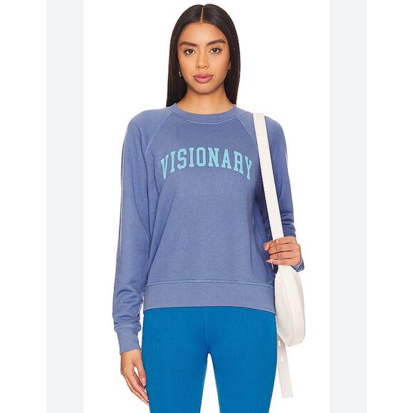 Spiritual Gangster Visionary Forever Crew Pullover Sweatshirt Pacific Blue M NWT - Picture 1 of 9